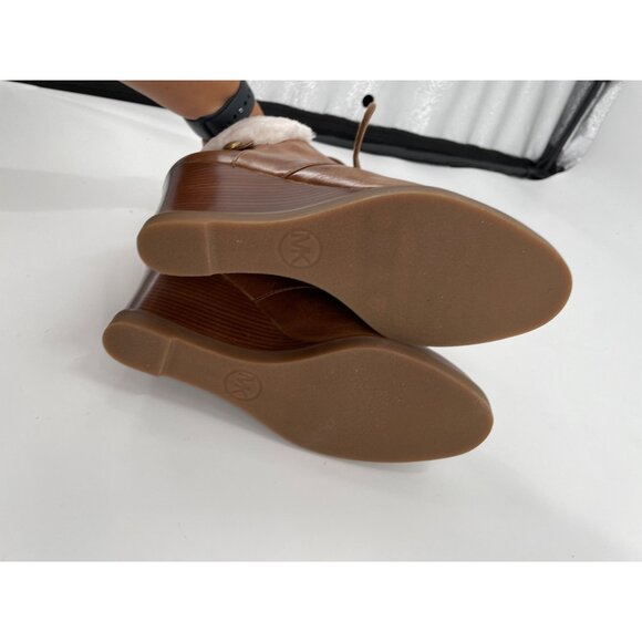 NEW Michael Michael Kors Carrigan Wedge Lace-Up Booties Boots Womens 7.5M - Picture 7 of 8